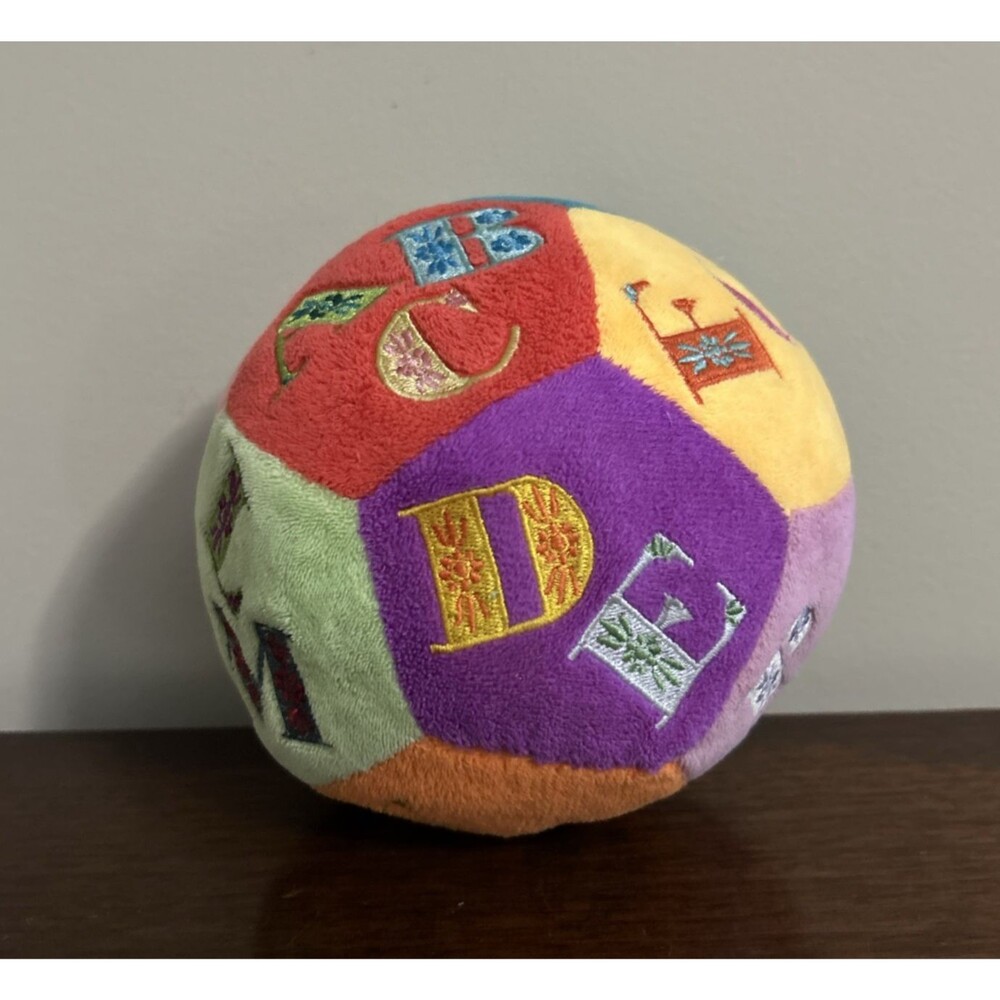 Anthropologie ABC Ball Plush Toy Alphabet with Chime Rattle Baby